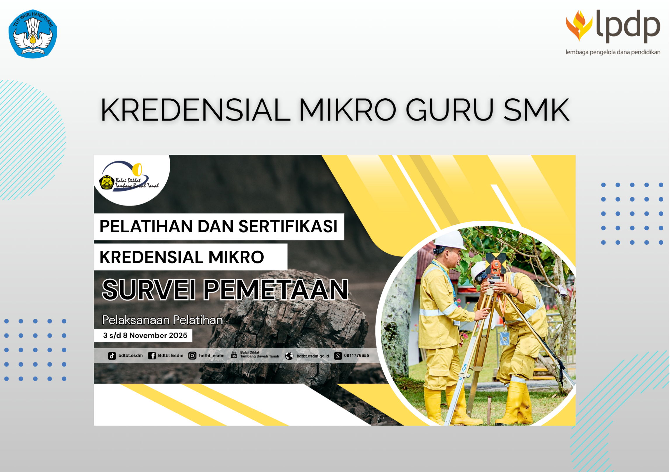 Pelatihan dan Sertifikasi Kredensial Mikro Survei Pemetaan