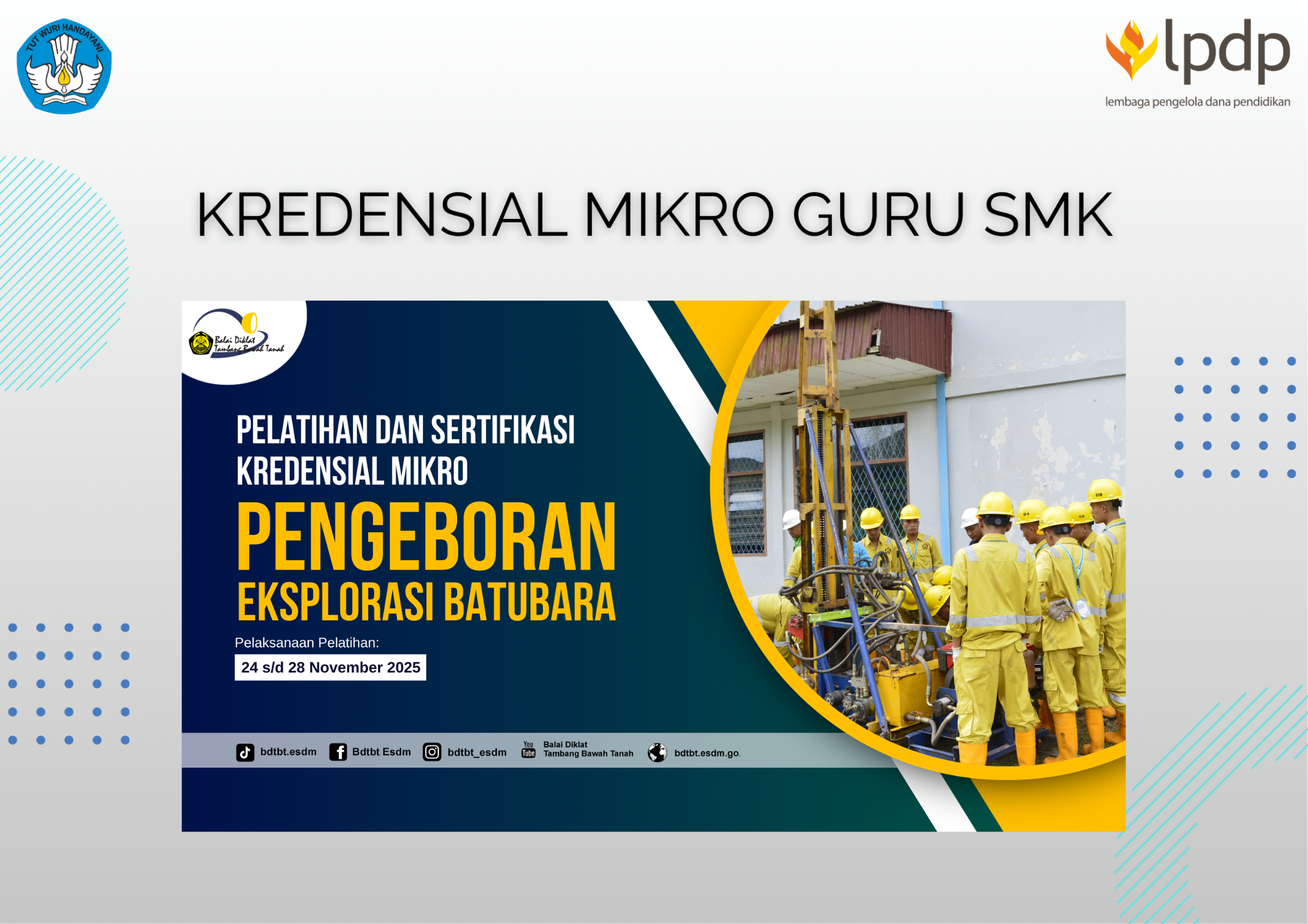 Pelatihan dan Sertifikasi Kredensial Mikro Pengeboran Eksplorasi Batubara