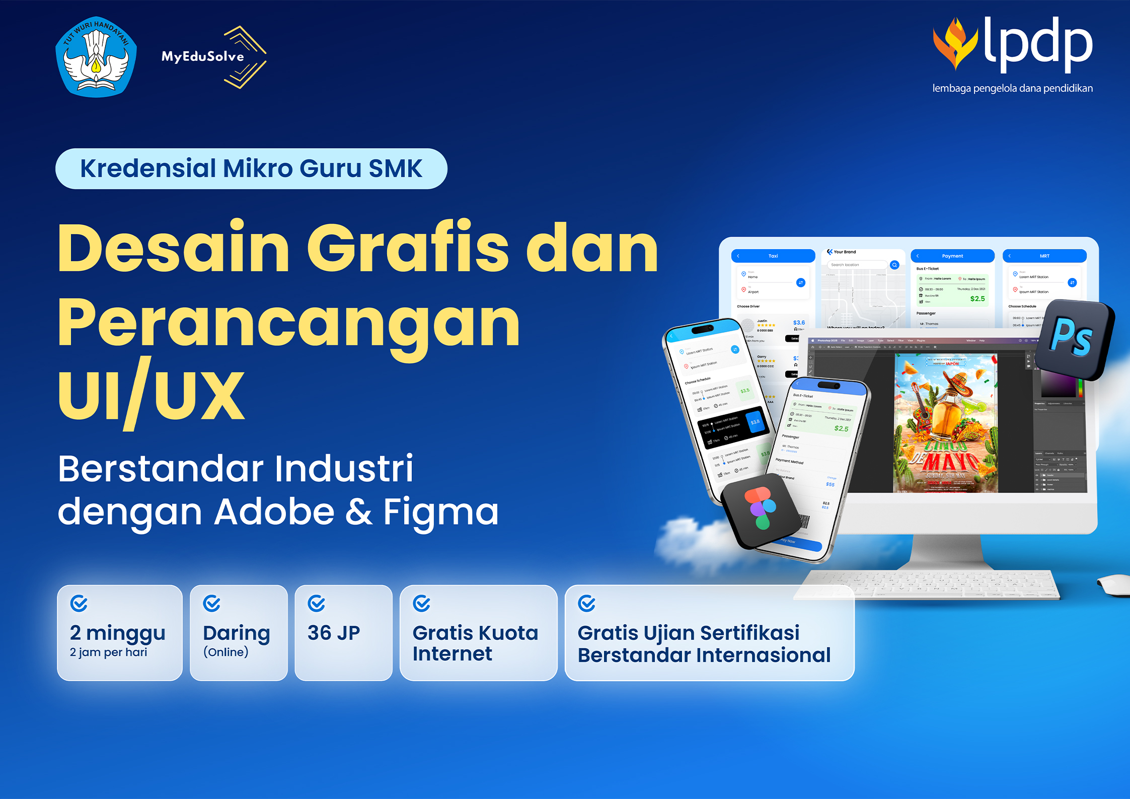 Desain Grafis dan Perancangan UI/UX Berstandar Industri dengan Adobe & Figma