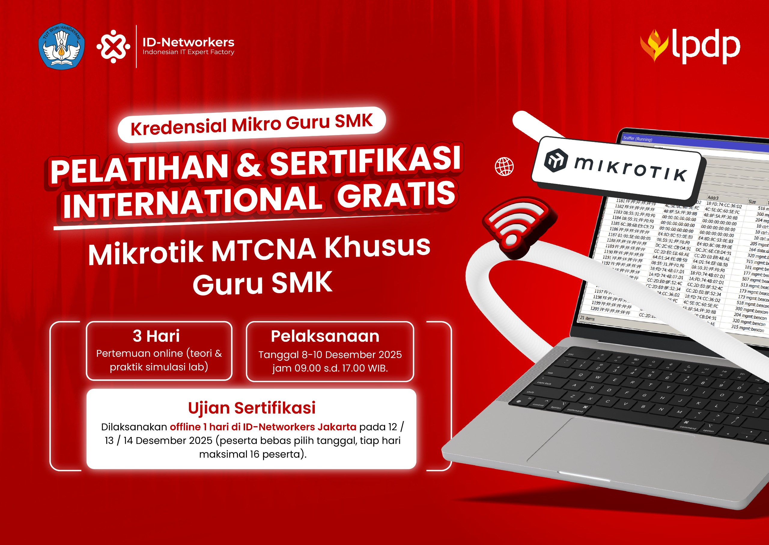 MikroTik MTCNA + Sertifikasi Internasional